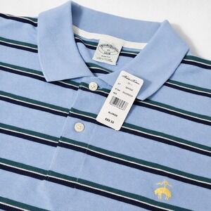 Brooks Brothers Mens Polo Shirt XL 1818 Slim Fit Blue Stripe Golden Fleece $89
